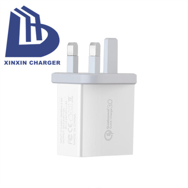 Schnellladegerät UK Plug USB-Wandladegerät für iPhone UK Plug QC3.0 USB-Reiseladegerät